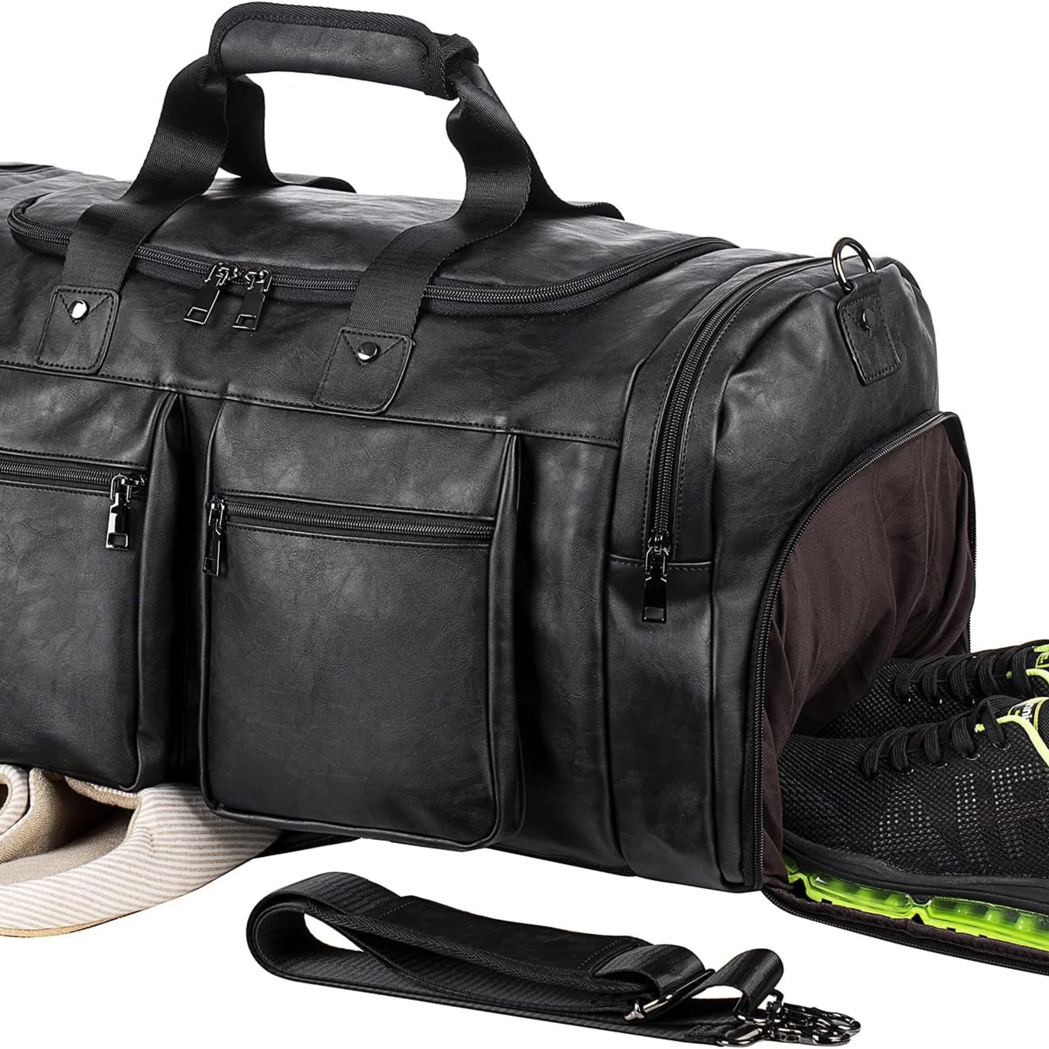 Men's Vegan Leather Duffel Bag – Structured Travel Carry