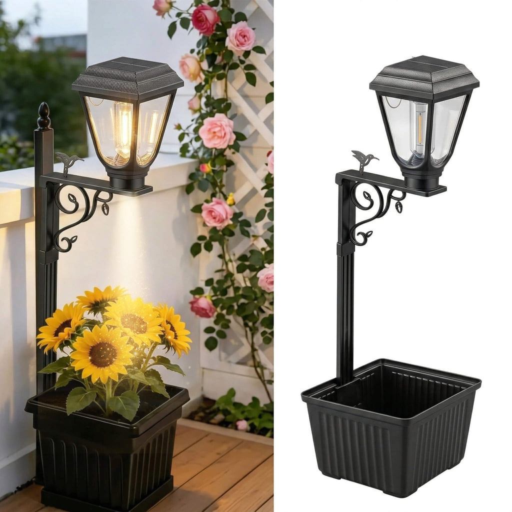 Solar Garden Light with Planter Insert