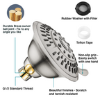 High Pressure 5-Spray Fixed Shower Head, Angle Adjustable