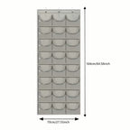 24-Grid Hanging Door Organizer – Space-Saving Nylon Storage with Clear Pockets