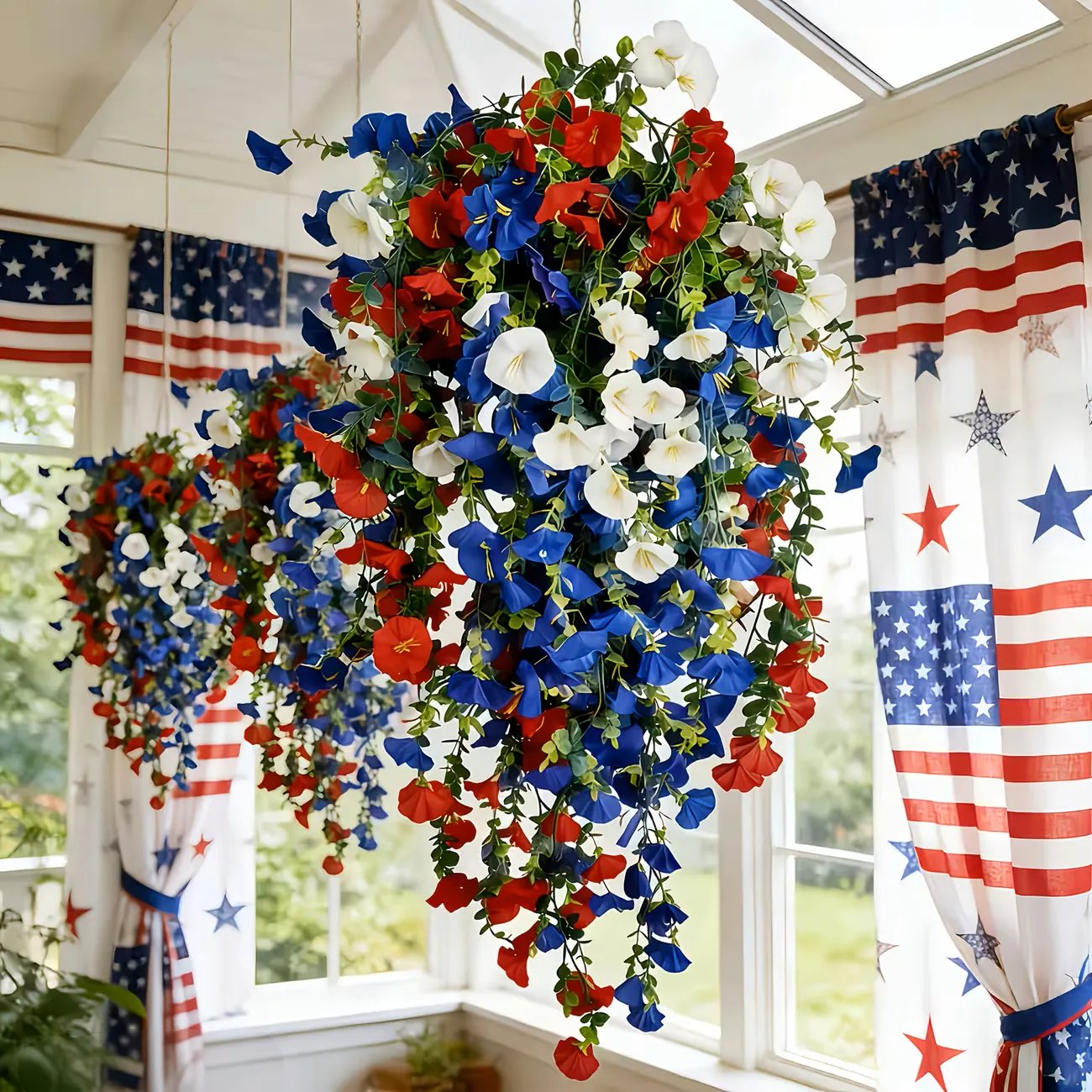 Patriotic Style Hanging Bouquet Ornament for USA 250th Anniversary Festival Decor