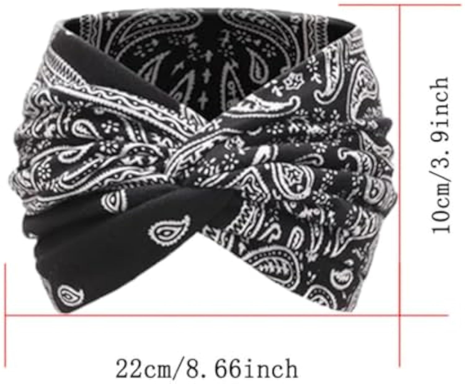 Printed Cross Yoga Headband, Print Hair Band Wide Elastic Hair Band, Twist Knot Headbands