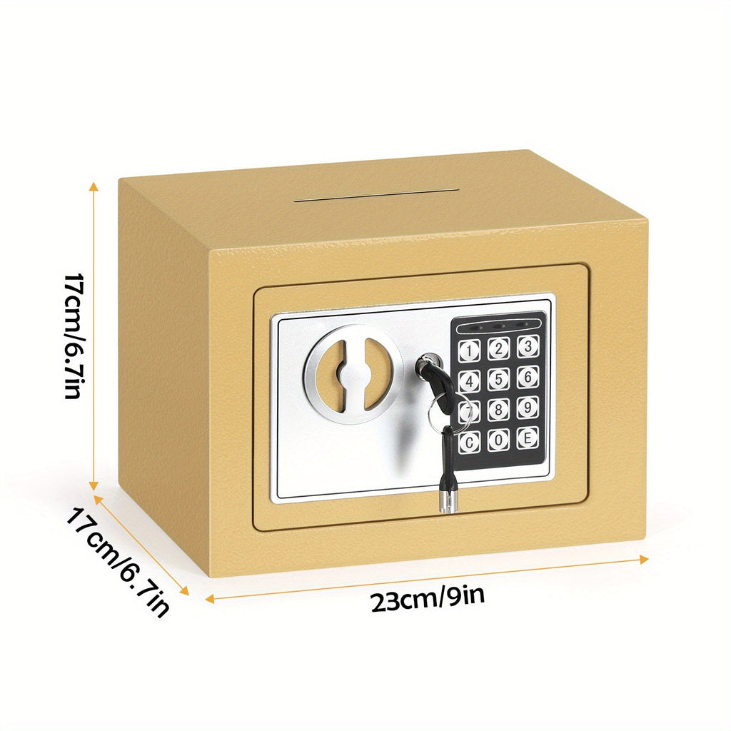 Compact Digital Safe Box – Keypad & Key Access