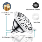 High Pressure 5-Spray Fixed Shower Head, Angle Adjustable