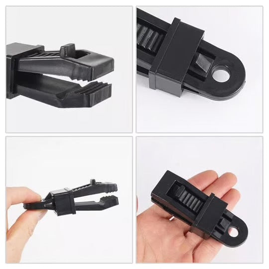 10 Pack Dog Tooth Design Tarp Clips for Camping Tent, Tarp Hoochies etc