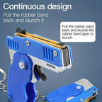 Foldable Metal Rubber Band Launcher Toy Keychain
