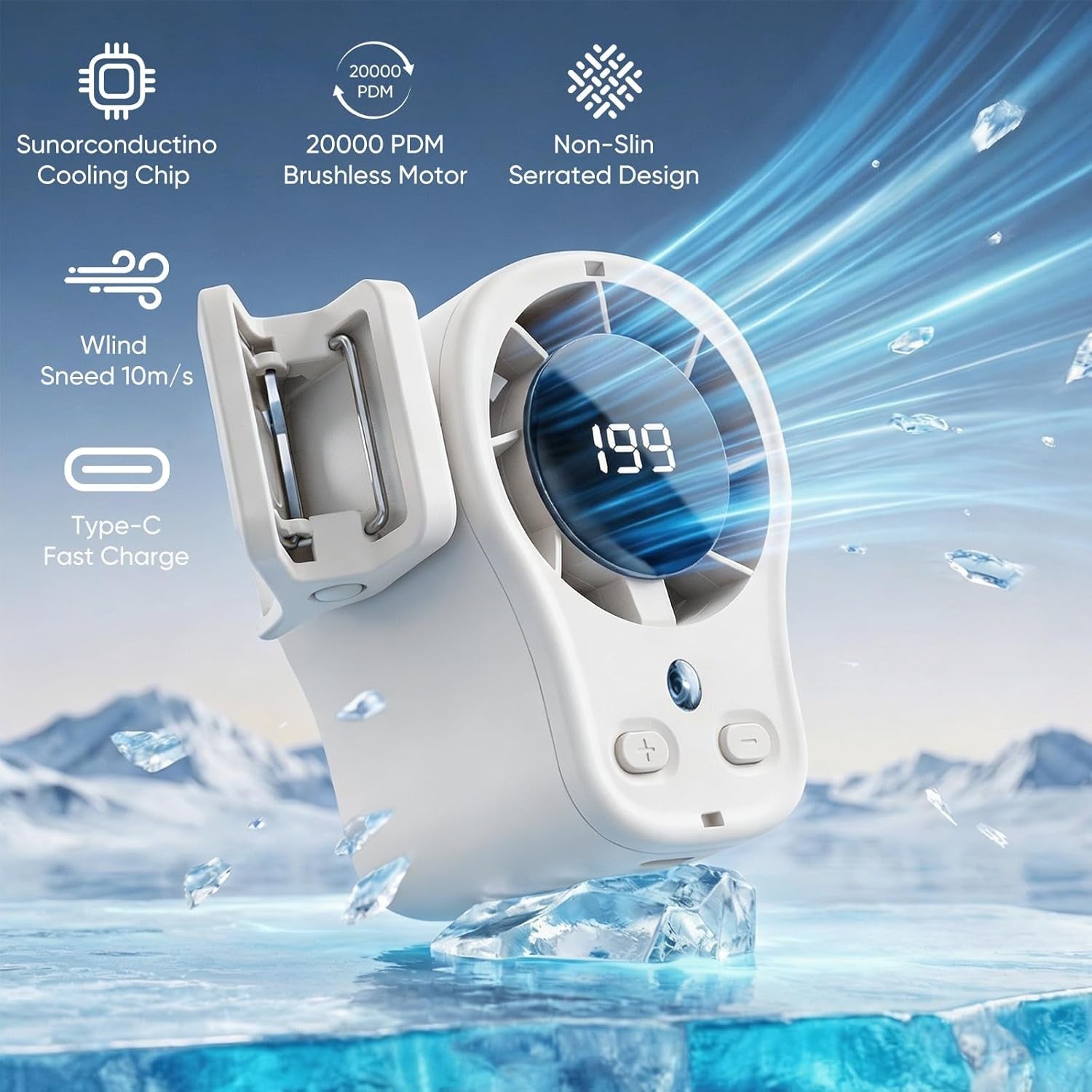 Portable Ice-Cooling Clip Fan