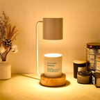 Japanese Minimalist Candle Warmer Lamp | Wooden Base Dimmable Wax Melter