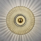 Nordic Vintage Glass Wall Sconce | Striped Round Disc Light