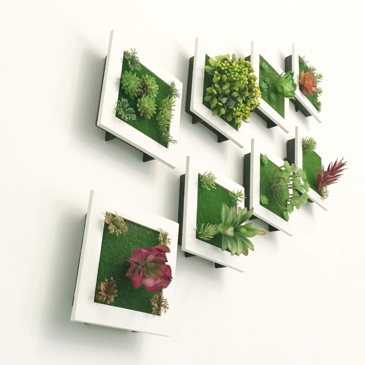 Plant Frame Wall Decor with 5 Artificial Plants