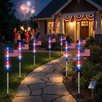 Solar-Powered American Flag Path Lights, 8-pack – Celebrating The 250th Anniversary Of American Independence