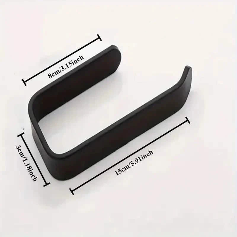 2-Pack: No-Drill Self-Adhesive Toilet Paper Holder – Black & White