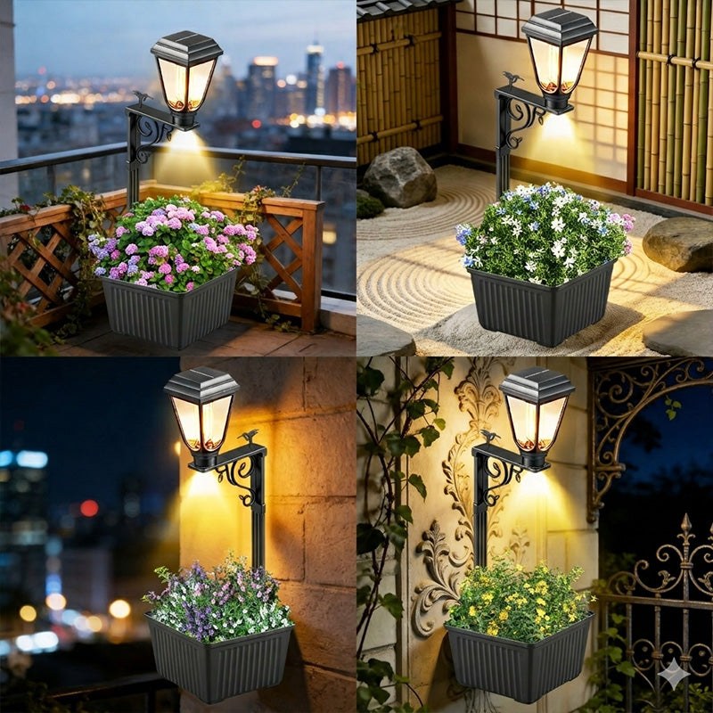 Solar Garden Light with Planter Insert