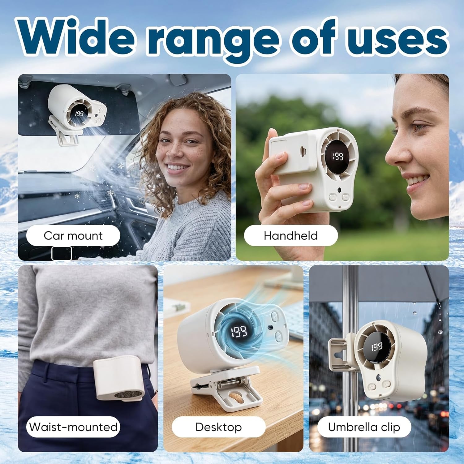 Portable Ice-Cooling Clip Fan