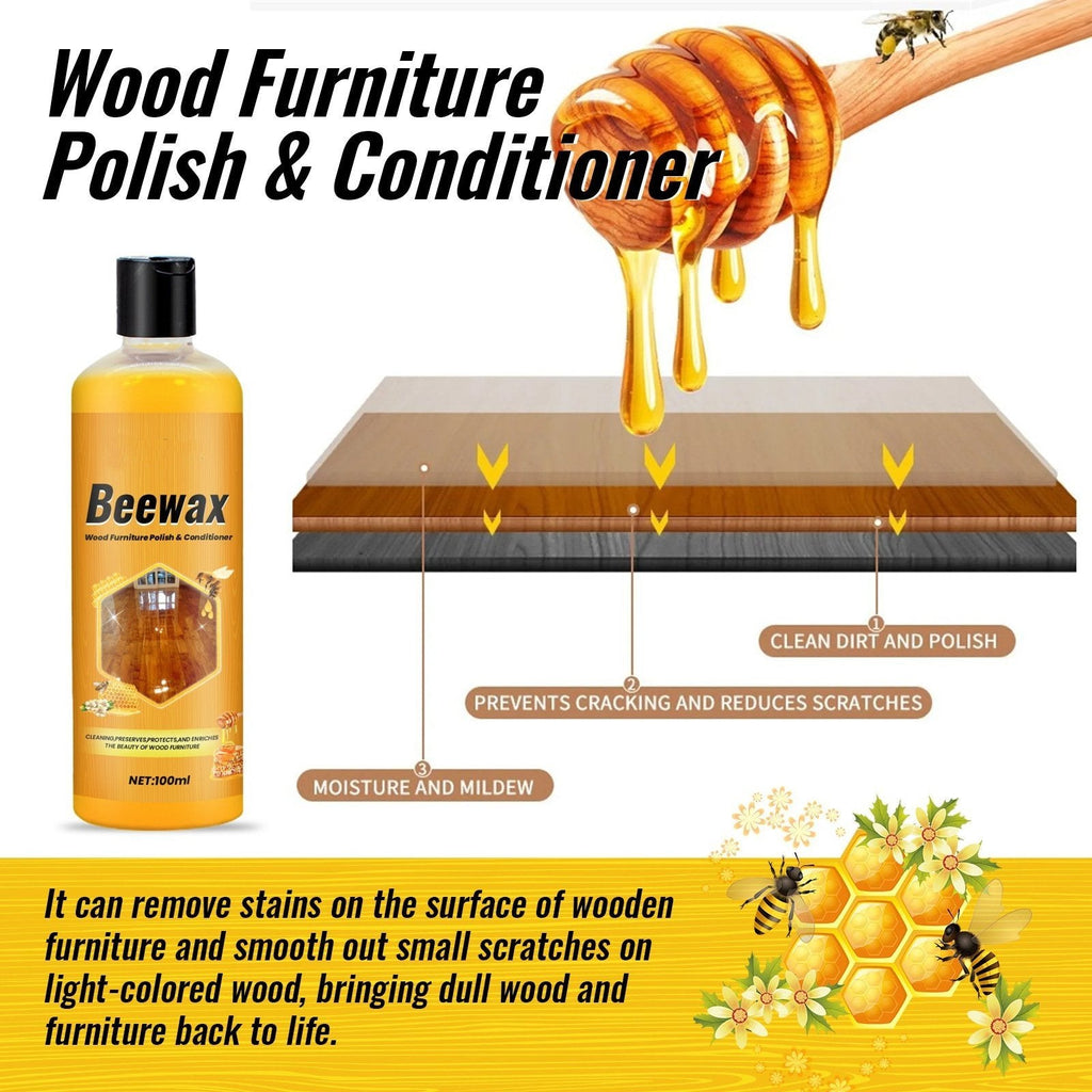 Natural Beeswax Wood Polish and Conditioner for Daily Furniture Maintenance