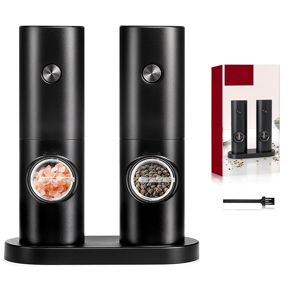 Electric Salt & Pepper Grinder Set – 2 Pack Automatic Spice Mills