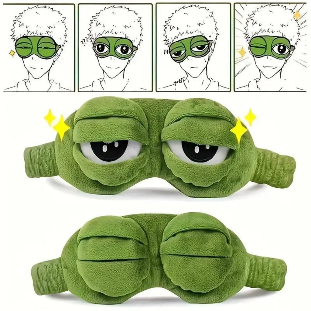 Cute 3D Cartoon Frog Eye Mask, Comfortable Light Blocking Sleep Eyeshade