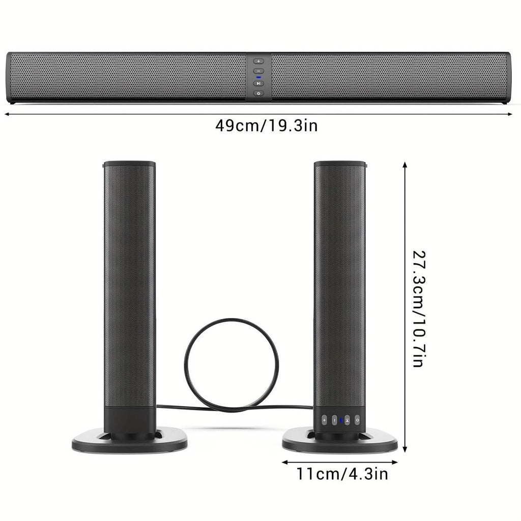 Wireless Soundbar for TV – 2-in-1 Detachable Bluetooth Speaker