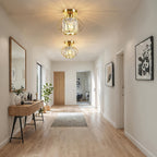 Modern Industrial Cage Ceiling Light | Elegant Semi Flush Mount Fixture