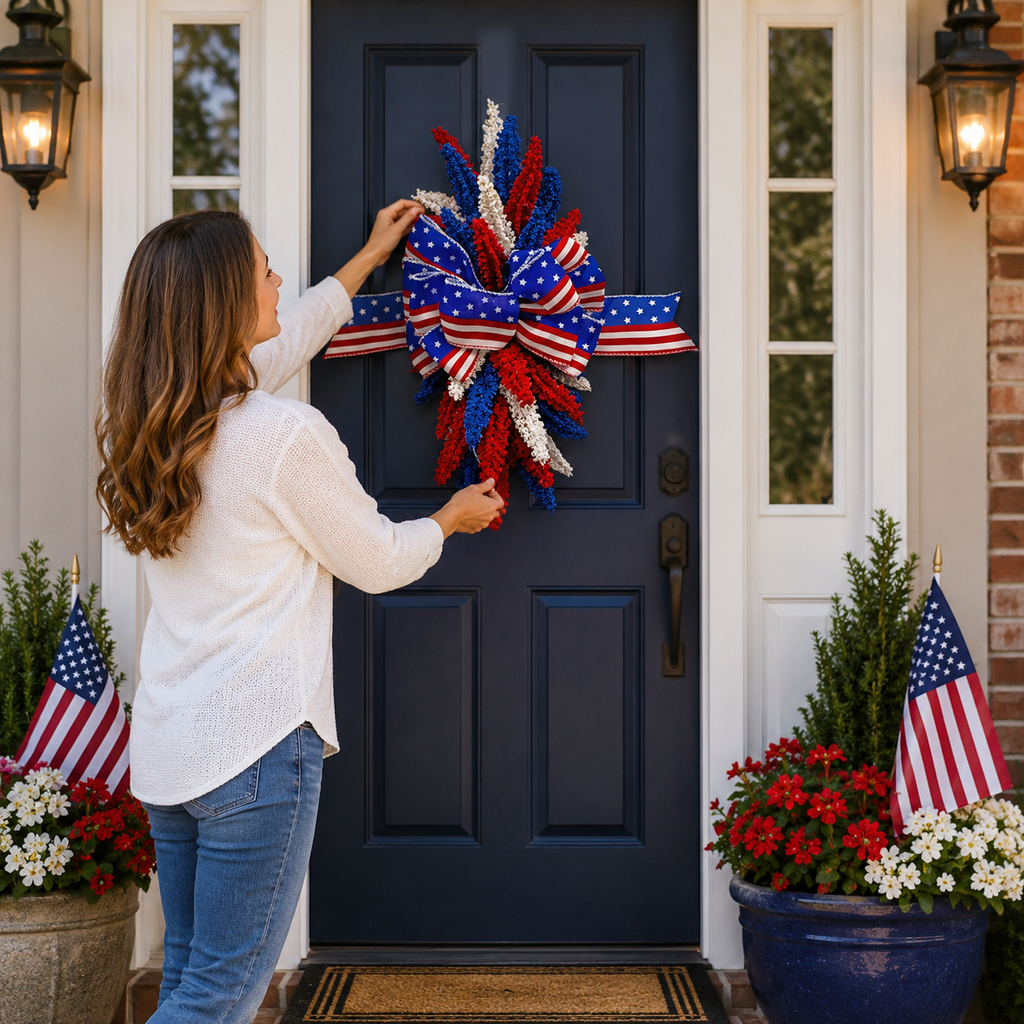 Patriotic Bow Hanging Ornament for Festival Decoration
