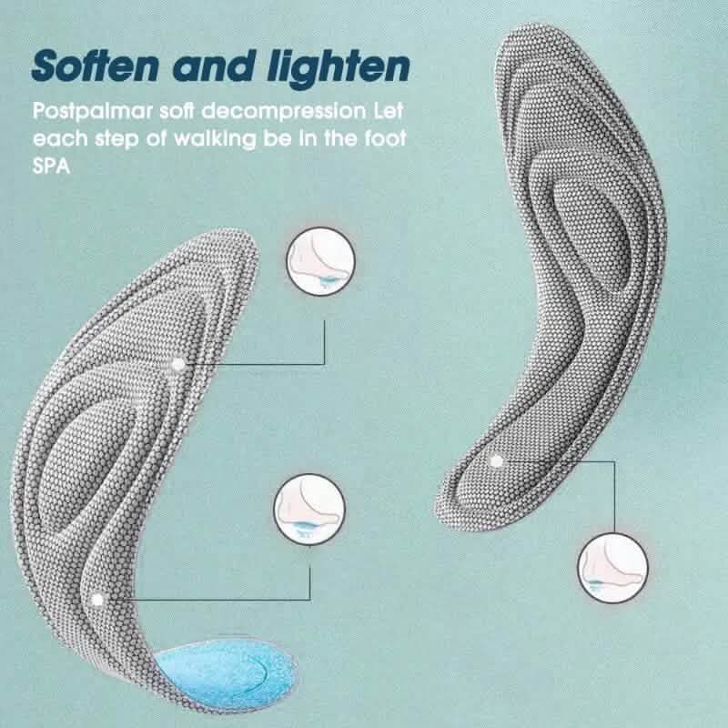 Pair of 5D Memory Foam Breathable Insoles
