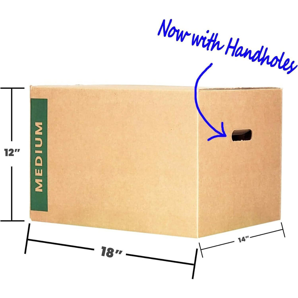 10-Pack: Medium Moving Boxes with Handles  (Refurbished)
