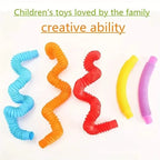 10-Pack: Sensory Pop Plastic Fidget Tubes Toy Set