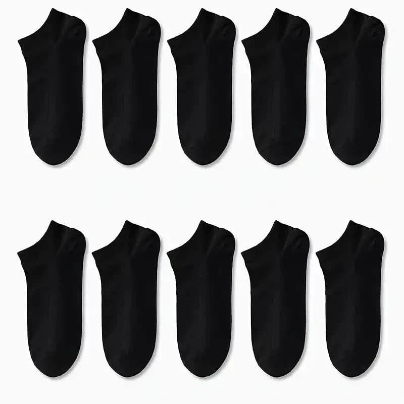 10-Pairs: Men's Solid Sport Low Cut Socks, Breathable Sweat-absorbing Comfy Soft Casual Simple Style Socks