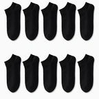 10-Pairs: Men's Solid Sport Low Cut Socks, Breathable Sweat-absorbing Comfy Soft Casual Simple Style Socks