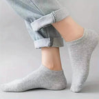 10-Pairs: Men's Solid Sport Low Cut Socks, Breathable Sweat-absorbing Comfy Soft Casual Simple Style Socks