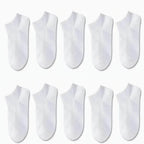 10-Pairs: Men's Solid Sport Low Cut Socks, Breathable Sweat-absorbing Comfy Soft Casual Simple Style Socks