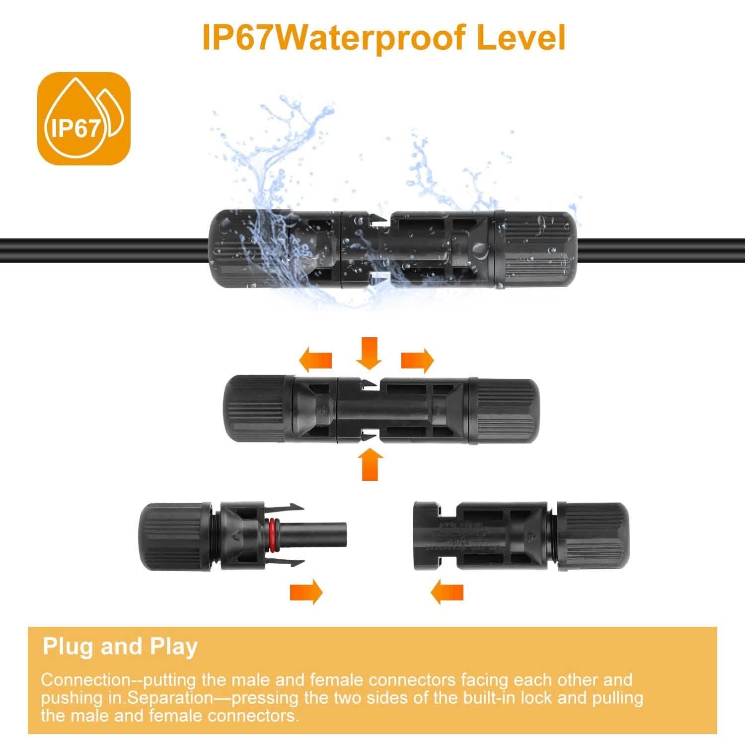 10-Pairs: Solar Panel Connectors