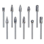 10-Piece: Double Cut Carbide Rotary Die Grinder Bit Set