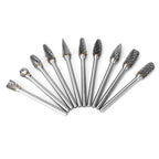10-Piece: Double Cut Carbide Rotary Die Grinder Bit Set
