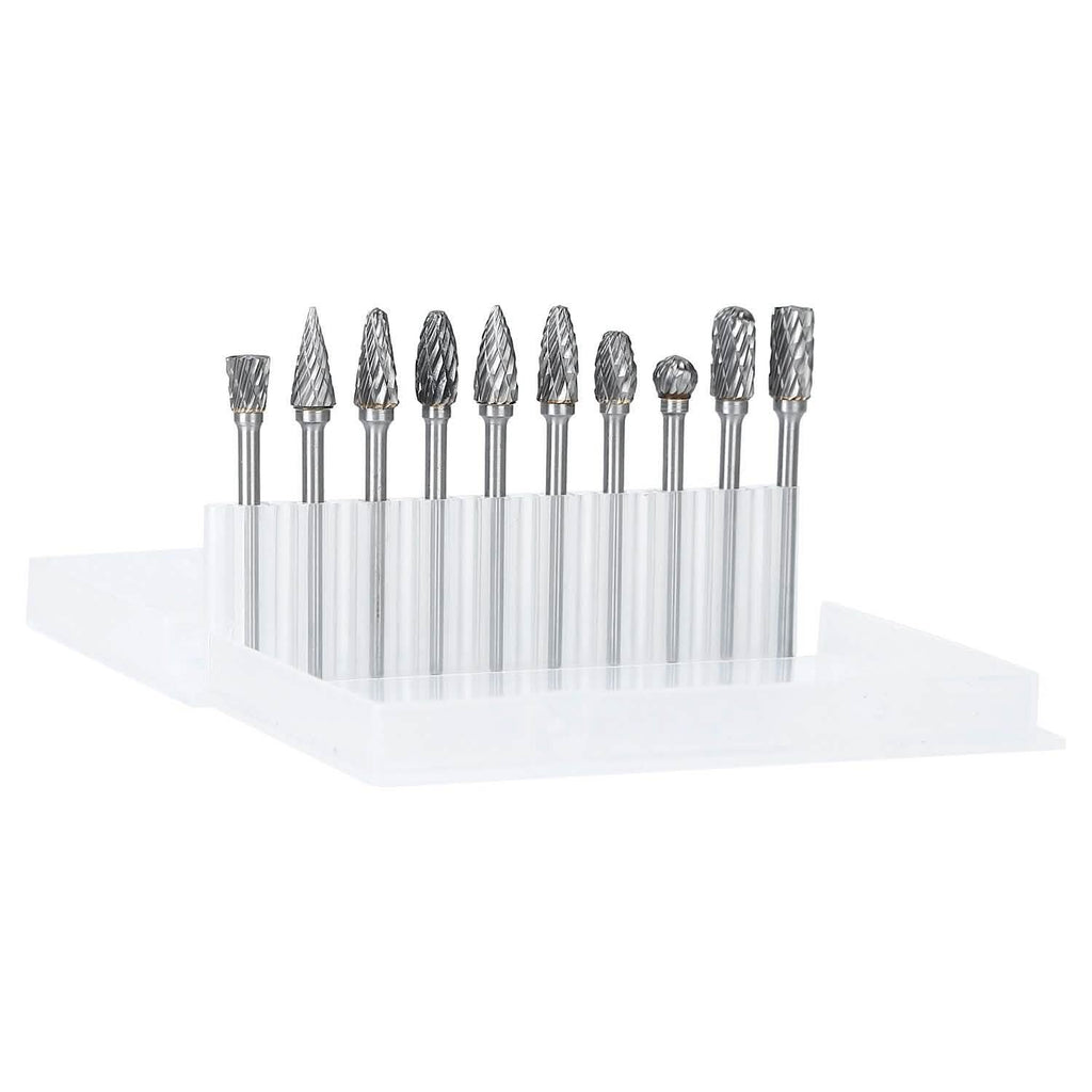10-Piece: Double Cut Carbide Rotary Die Grinder Bit Set