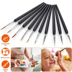 10-Piece: Miniature Detail Paint Brush Set