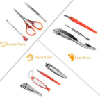 10-Piece: Pedicure, Manicure and Grooming Kit with Leather Case