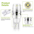 10-Piece: Xenon White Wedge Base LED Bulbs