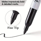 10-Pieces: Black Permanent Markers Fine Tip