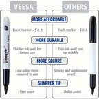 10-Pieces: Black Permanent Markers Fine Tip