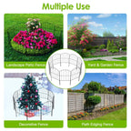 10-Pieces: Decorative Garden Fence Rustproof Iron Wire Arched Fence