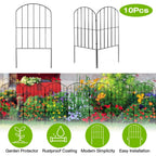 10-Pieces: Decorative Garden Fence Rustproof Iron Wire Arched Fence
