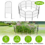 10-Pieces: Decorative Garden Fence Rustproof Iron Wire Arched Fence