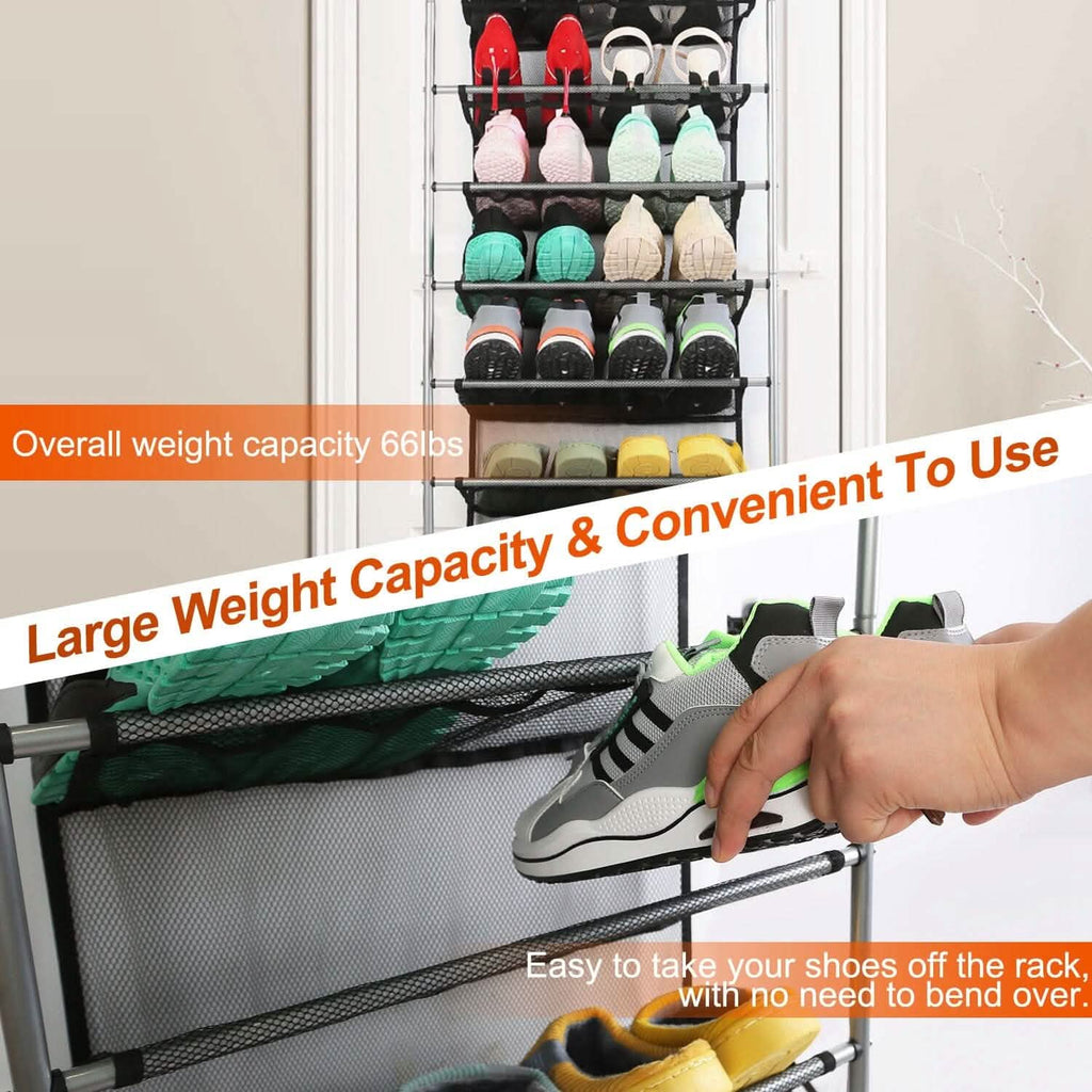 10-Tier Over the Door Shoe Rack Organizer Holder Hanging Storage Shelf