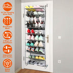 10-Tier Over the Door Shoe Rack Organizer Holder Hanging Storage Shelf