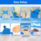 10 x 10 ft Sun Shelter Family Beach Tent Outdoor Shade UPF50+ with Sandbag