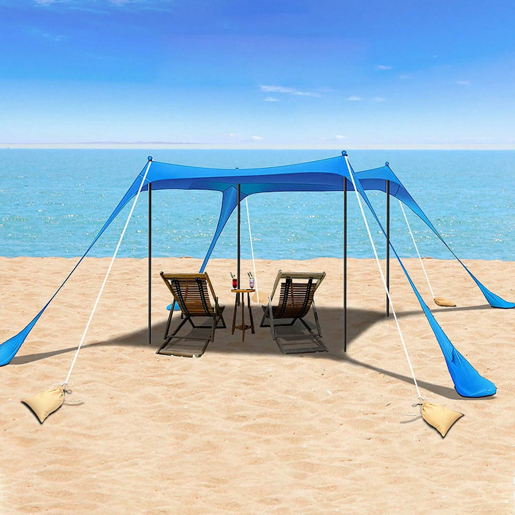 10 x 10 ft Sun Shelter Family Beach Tent Outdoor Shade UPF50+ with Sandbag