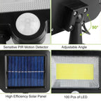 100 LED Solar Powered Wall Lights Outdoor