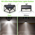 100 LED Solar Wall Light Outdoor