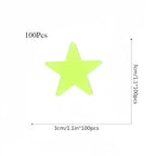 100-Pieces: Luminous Glow in the Dark Star Wall Stickers